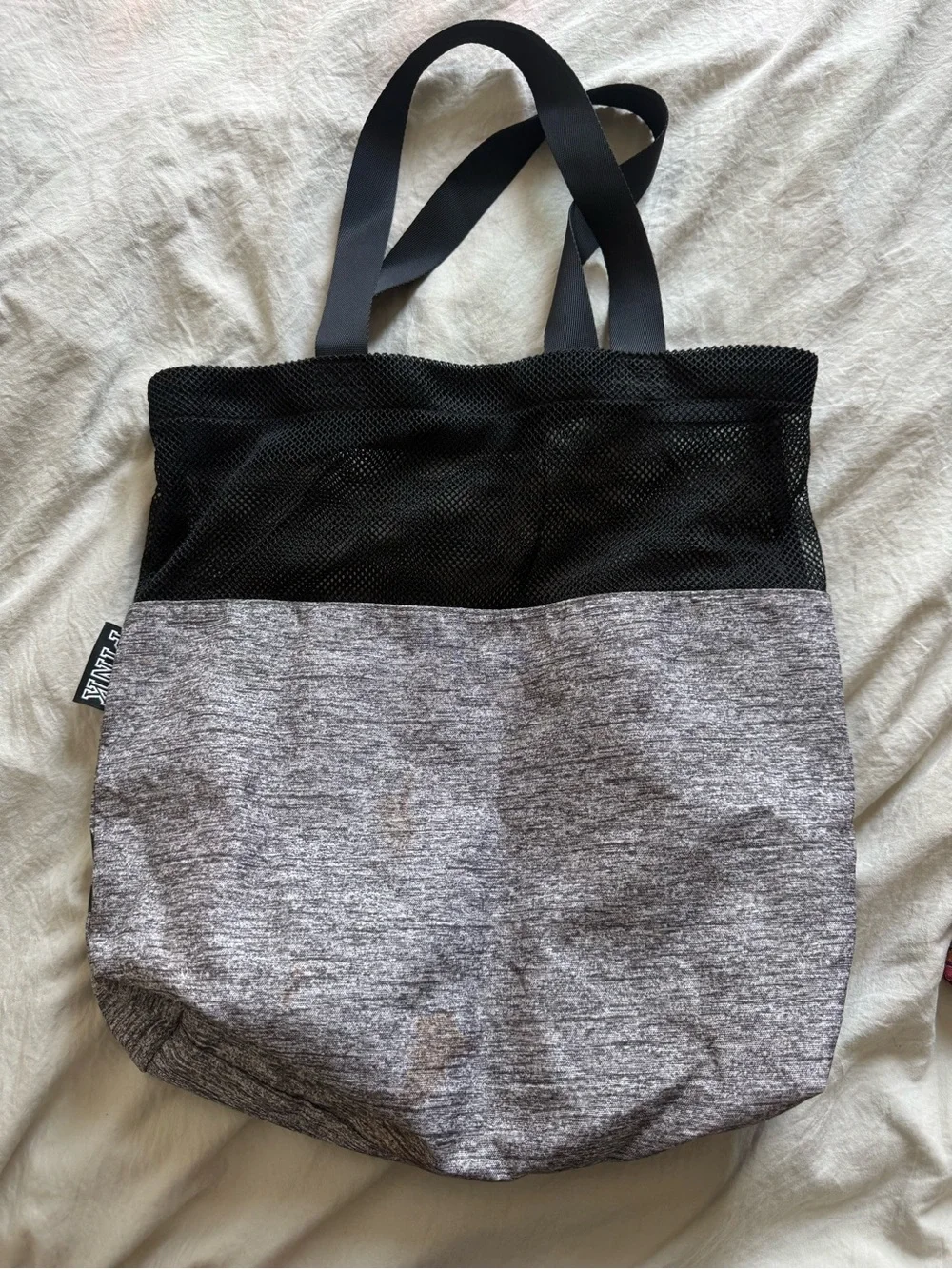 PINK Victoria's Secret Black & Heather Gray Mesh Tote